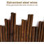 Bordure de jardin en bambou naturel, 40 cm (H) x 61 cm (L), bambou, lot de 12, bordure décorative, brun-noir, finition polie à la main avec traitement résistant aux intempéries