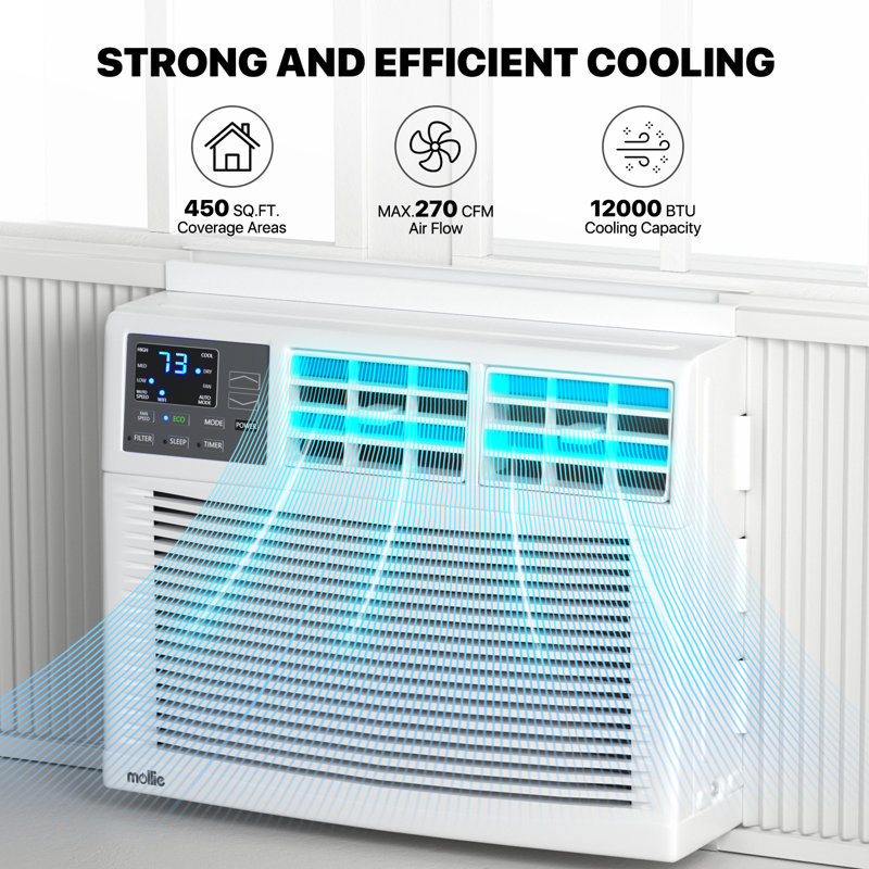 Mollie 12,000 BTU White Smart Window Air Conditioner with Remote