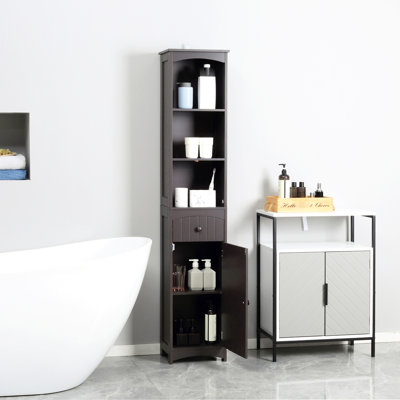 Rangement pour salle de bain - Armoire 3 tiroirs et brun