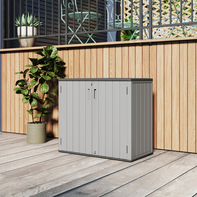 Yardgrace 280 Gallons Double-door Vertical Resin Storage Cabinet With Floor