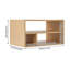 Natural Wood 3-Tier Desktop Printer Stand, Density Board Office Storage Organizer Rack 45×27×23.6cm