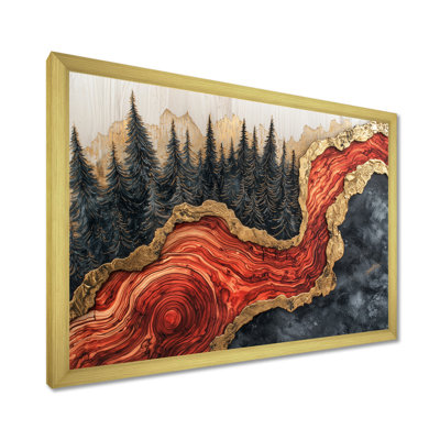 Forêt forêt, paysage de pierre ambrée du soleil I - art mural forêt
