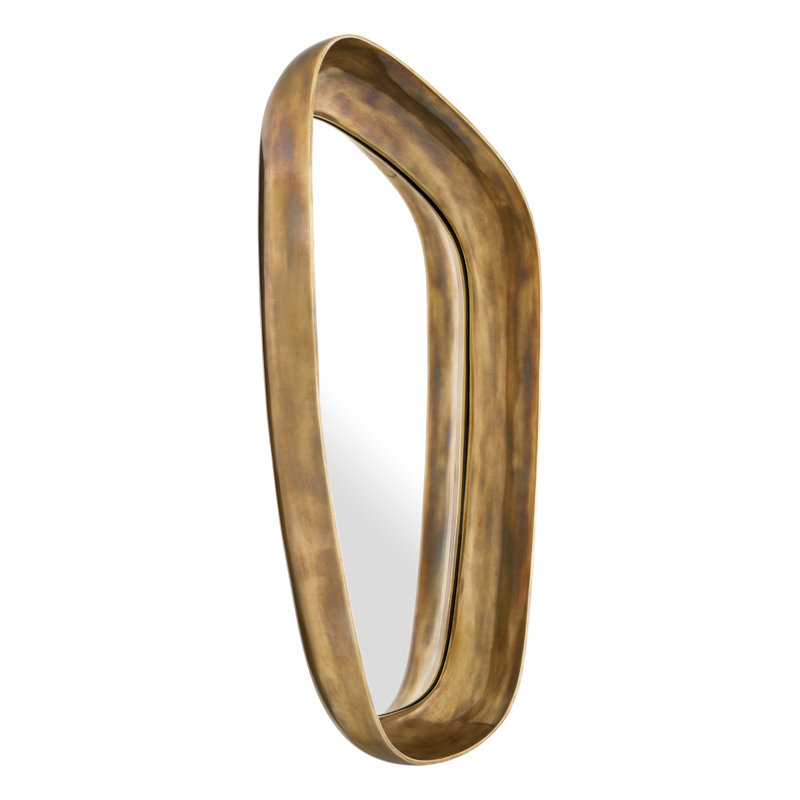 Sandals Asymmetrical Aluminium Wall Mirror, Brass