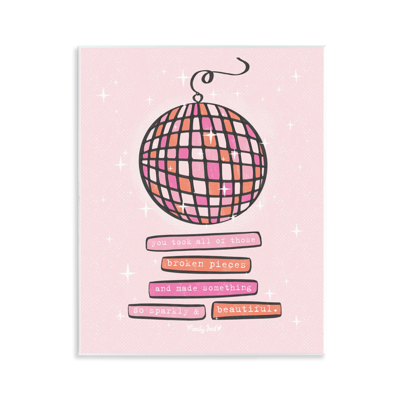 Sparkly & Beautiful Inspirational Wall Plaque, design par Mandy Ford Art + Illustration