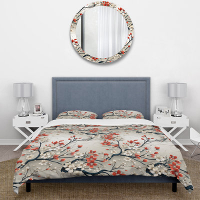 Asian Minimalism I Floral Duvet Cover