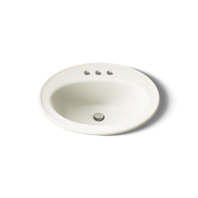 Pennington® Self-Rimming Drop-in Bathroom Sink with 4" Centers, Biscuit, No