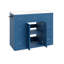 Meuble-lavabo avec lavabo en céramique, portes à fermeture amortie et porte-serviettes réversible