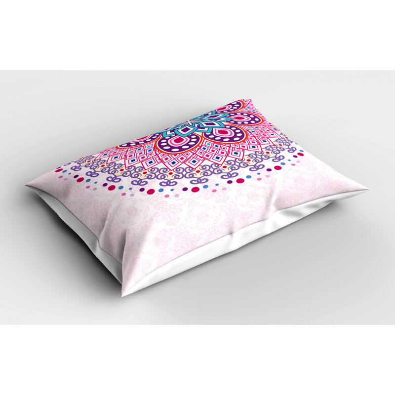 Taie décorative en microfibre de polyester bleu / rose / orange, Lit simple
