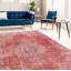 Tapis rouge foncé en laine noué à la main de conception unique 6 pi x 10 pi 1 po années 2000 Olegario