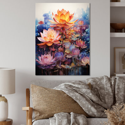 Mandala de lotus art bouddhiste orange sur fond rose