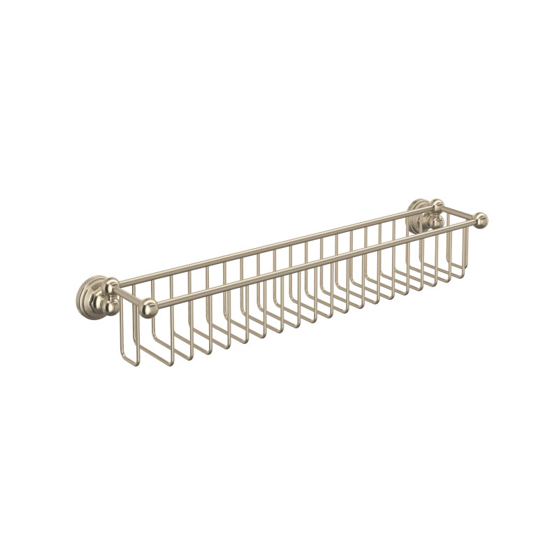Perrin & Rowe 20" Bottle Basket, Satin Nickel