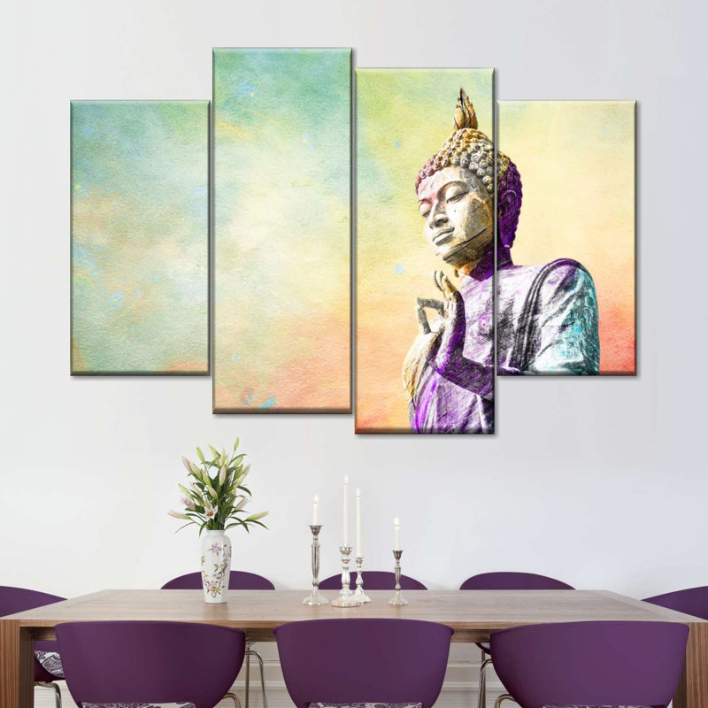«Tranquil Buddha», reproduction sur toile, H 22 po x l 36 po x P 1 po
