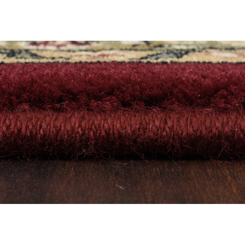 Tapis oriental rouge / ivoire Attell, Rectangle 7 pi 10 po x 11 pi 2 po
