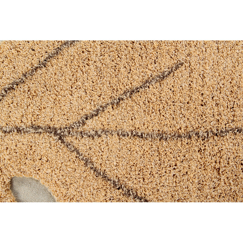 Monstera Cotton Area Rug in Olive/Soil Brown/Orche