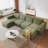 133.4" Modular Cloud Sectional Sofa With Movable 2 Ottomans-488725746