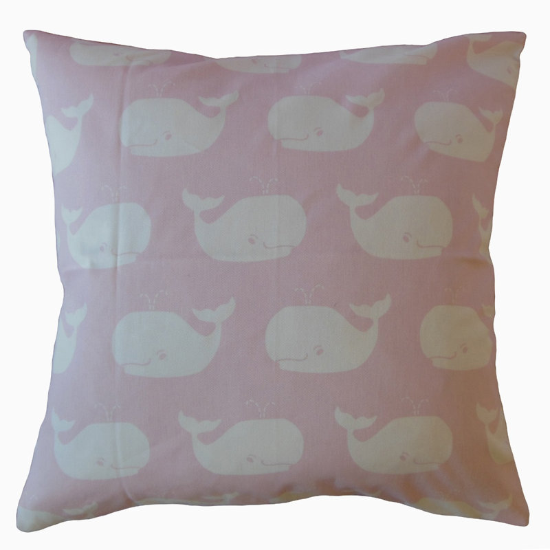 Coussin en coton Laibah, 18 po x 18 po, Rose, Coussin décoratif