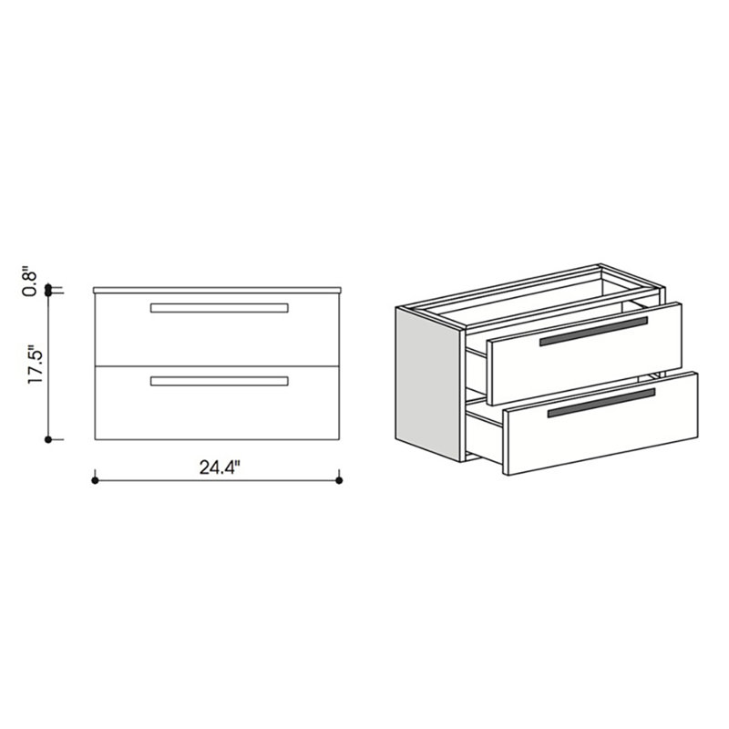Levasseur 24.4'' Single Bathroom Vanity with Top, Gray Walnut