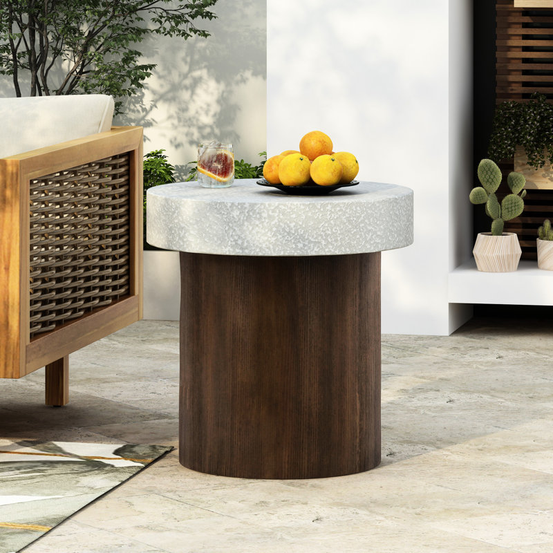 Zyshonne Outdoor/Indoor Lightweight Concrete Side Table