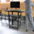 3 Tier Large Steel Rolling Cart With Wheels Power Strip And Drop Leaves Supports Up To 300 Lbs