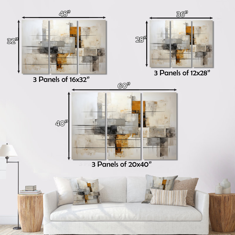 «Minimalist Montage III - Abstract Collages», reproduction d'art sur toile, H 28 po x l 36 po x P 1 po