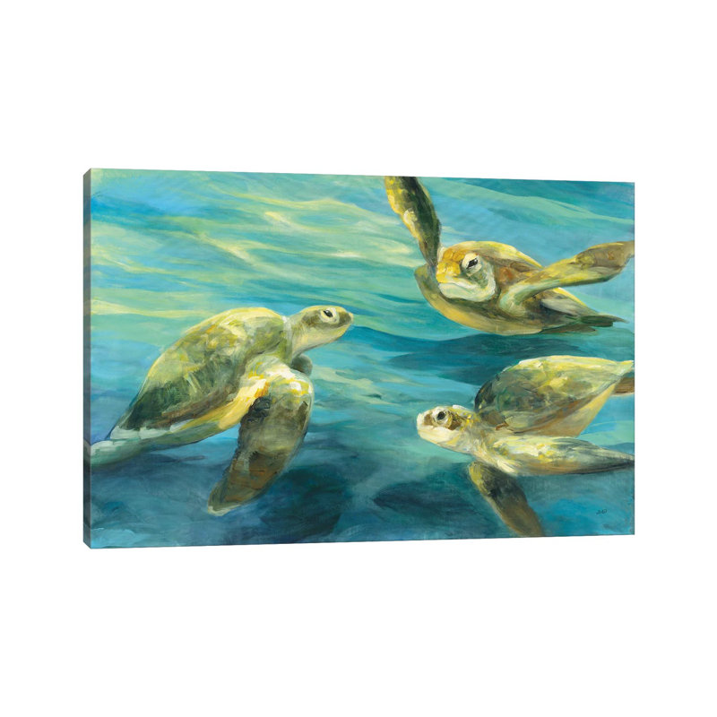Sea Turtles by Julia Purinton - Wrapped Canvas Print, 20.32 cm H x 30.48 cm W