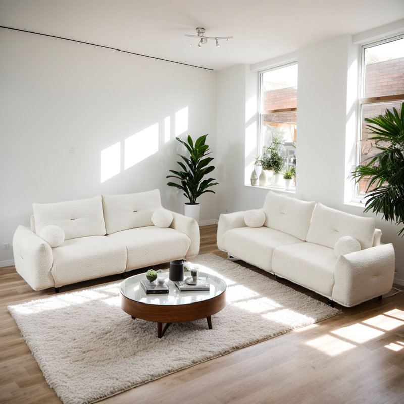 Canapé 90,5 po l 4,5 po, Laine beige
