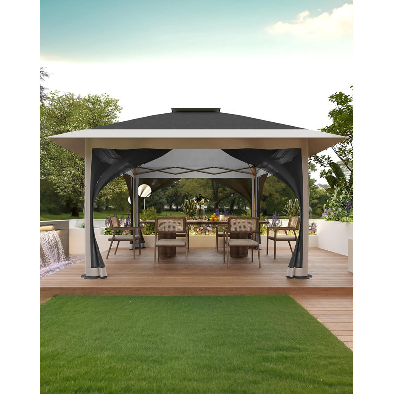 13x13ft Outdoor Patio Gazebo, Gray