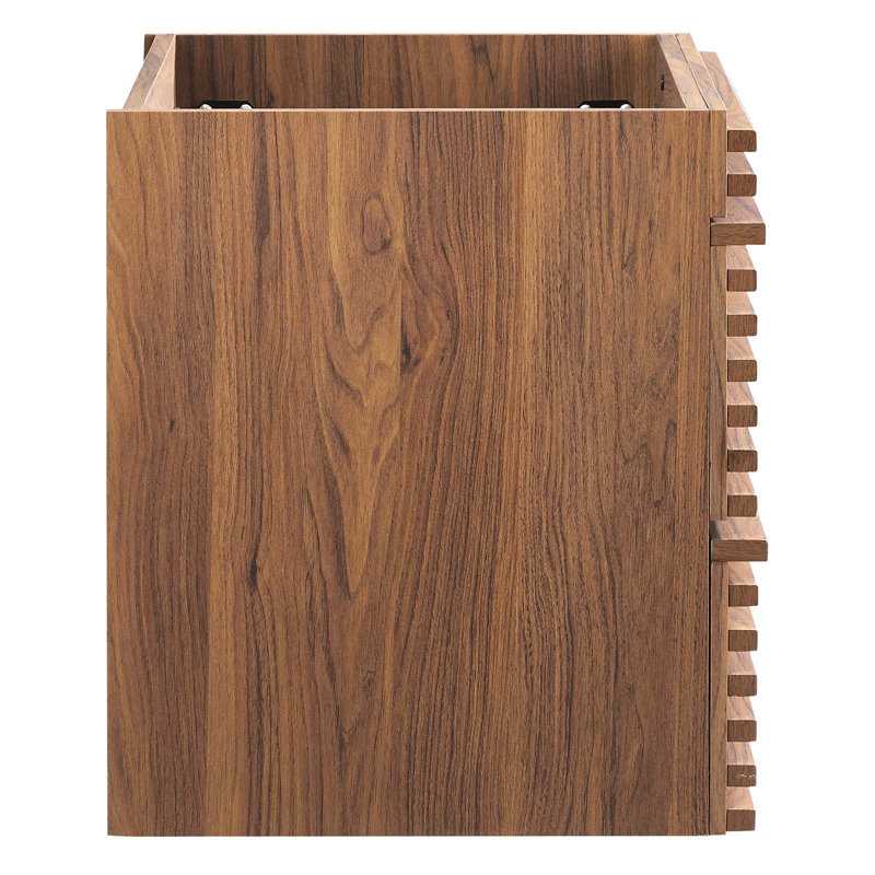 Modway Render 23.5" Wall Mounted Single Bathroom Vanity Base Only, Walnut
