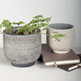 Ensemble de cache-pots en ciment 2 pièces