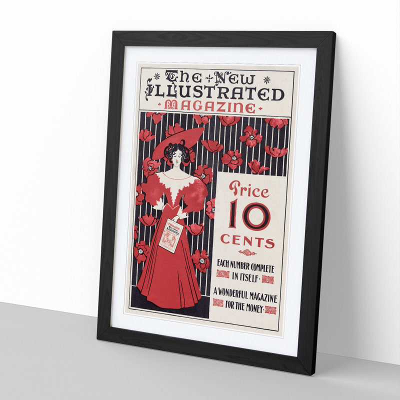 The New Illustrated Magazine by Ethel Reed - Picture Frame Graphic Art, 36cm H x 27cm W x 2cm D, Black Framed