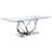 Classy Clear Glass And Silver Mirrored Dining Table Sleek Tabletop With Luster
