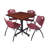 Kobe Square X-Base Breakroom Table, 4 M Stack Chairs-32668306-32668299-40142455
