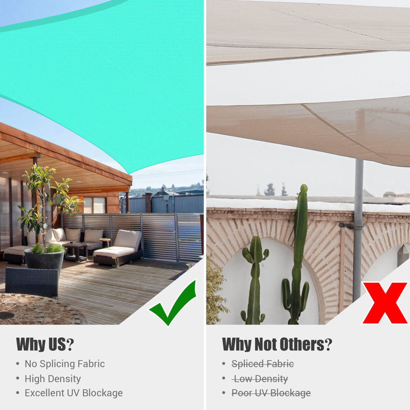 Pearl Aqua 12' x 16' HDPE Rectangle Sun Shade Sail Canopy