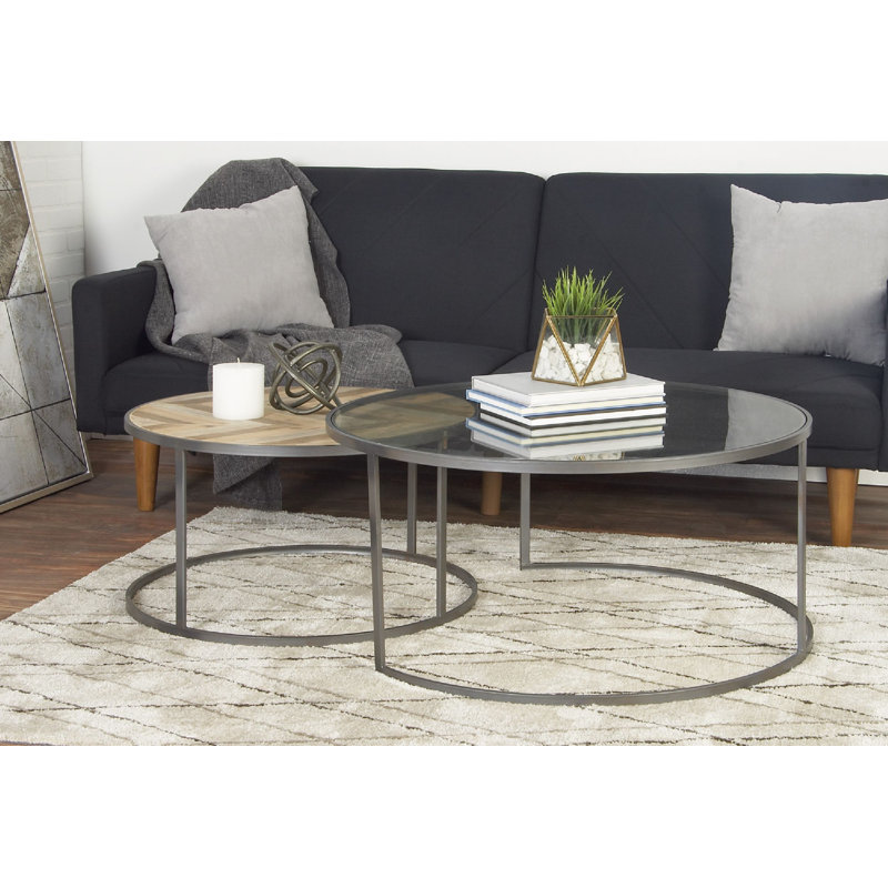 Orkney Glass Top Nesting Coffee Table