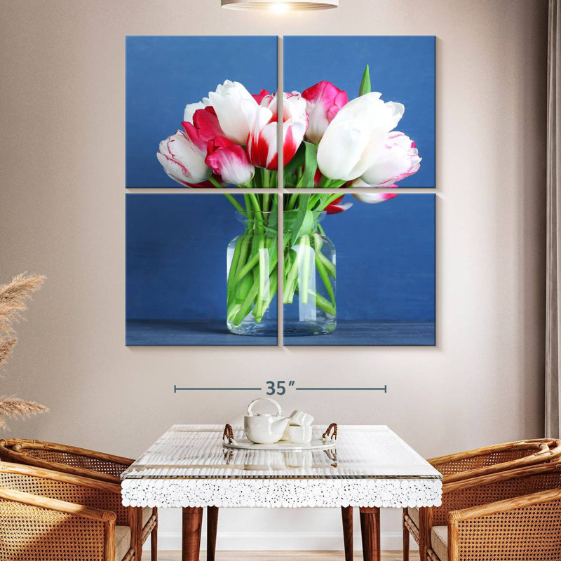 Harnek tulipes en verre, H 50 po x l 50 po