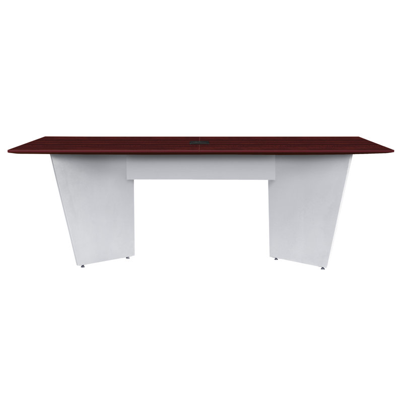 Table de conférence Array avec œillets de puissance, Acajou / blanc, H 29 po x L 96 po x l 48 po