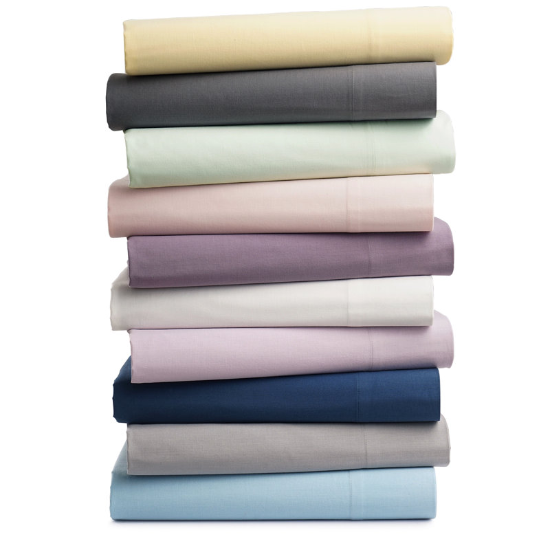 Ensemble de draps 100% coton 200 fils Isabella, Bleu, Ensemble de draps pour taille de lit simple TG ave