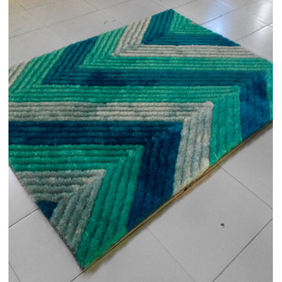 Tapis bleu/vert