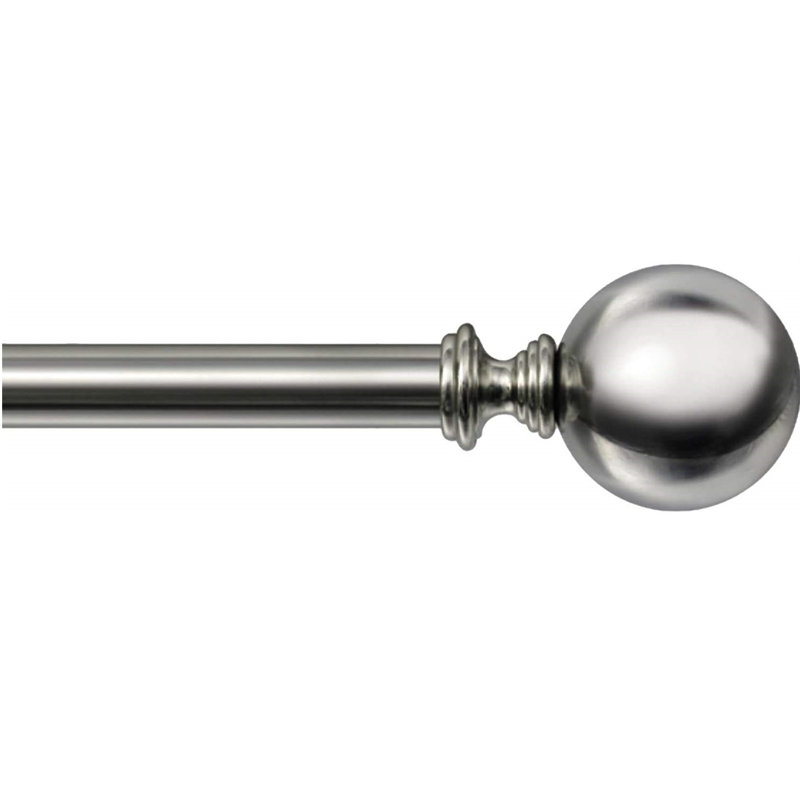 Iron Adjustable Single Curtain Rod, 52" - 144", Nickel