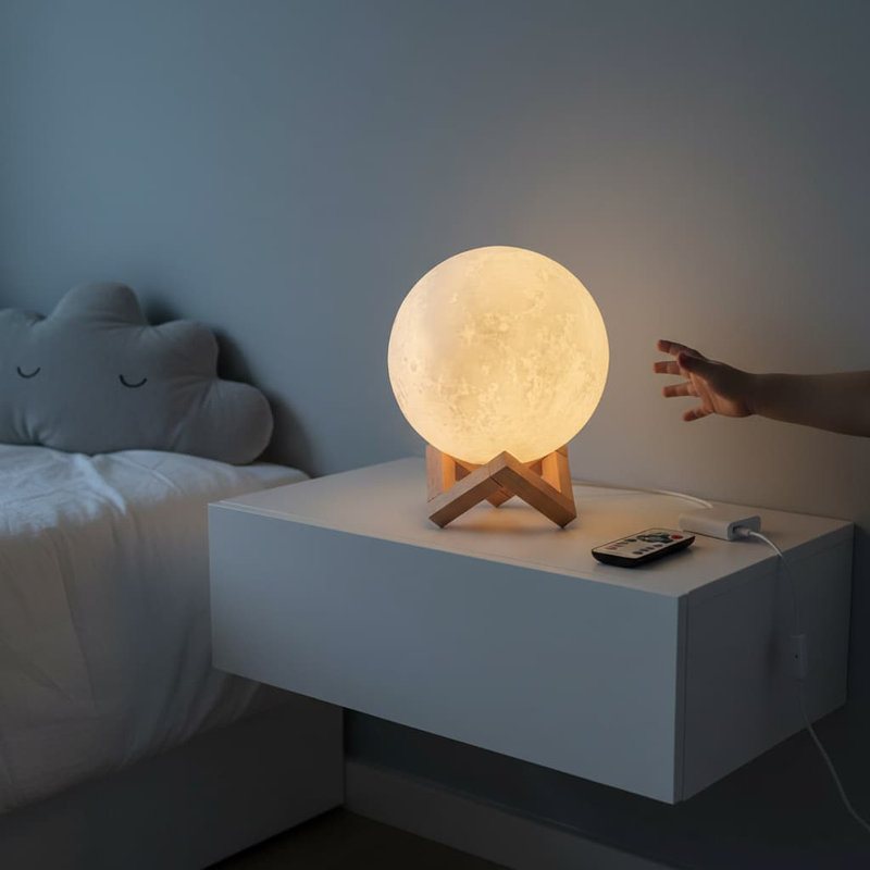 16-Color 3D Moon Lamp: Remote/Touch Control, Timer - 4.8" LED Night Light for Kids & Gifts
