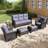 Lark Manor™ 6 Piece Wicker Patio Furniture Set, Classis Outdoor Conversation 360 Degree Swivel Chairs Set with Coffee Table-2075389069-2075389058