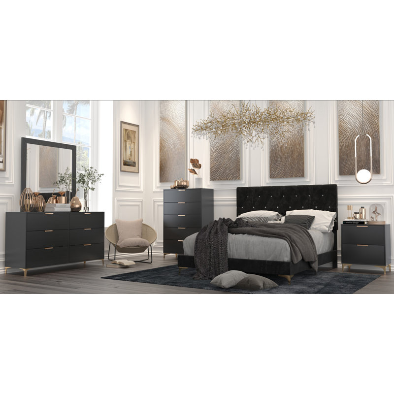 80cm W 5 - Drawer Chest of Drawers, Black