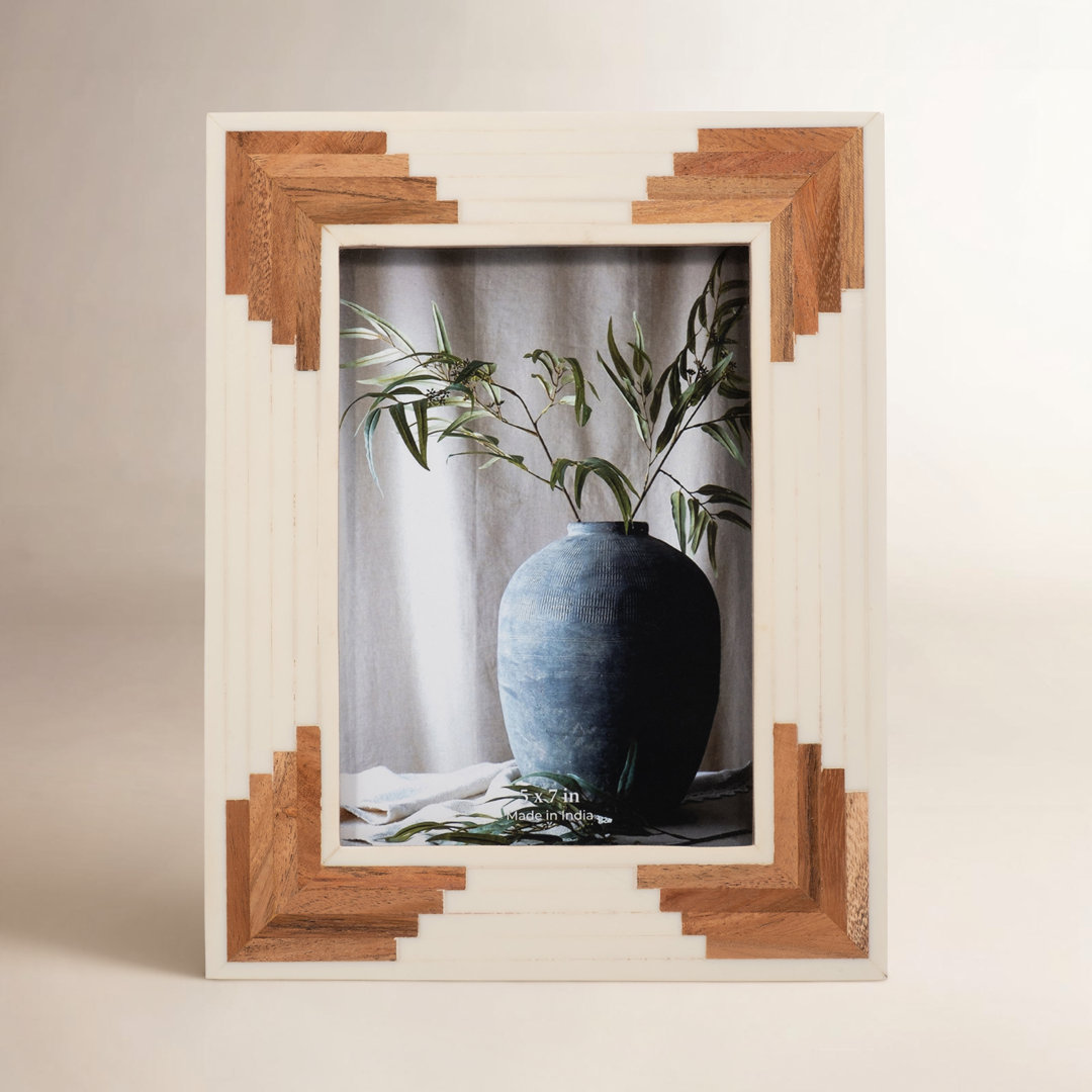 Booker Decorative Photo Frame Contemporary Rustic Resin Brown and White Cascading Design Picture Frame Joss & Main Picture 