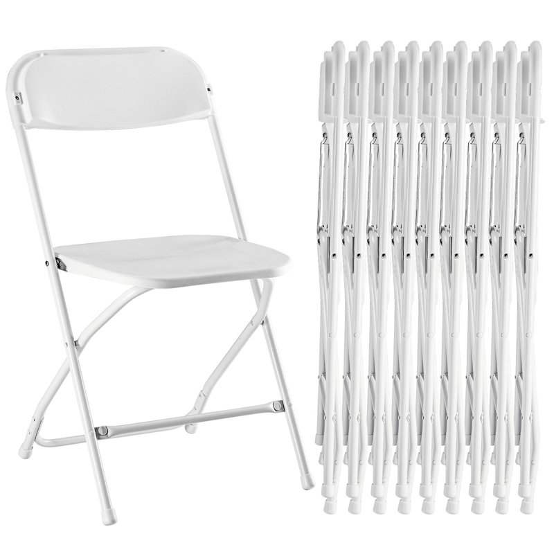 Chaise pliante moderne 10 pièces, Blanc
