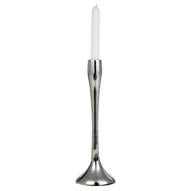 Metal Tabletop Candelabra, Silver, 12.21cm H x 3.54cm W x 3.54cm D