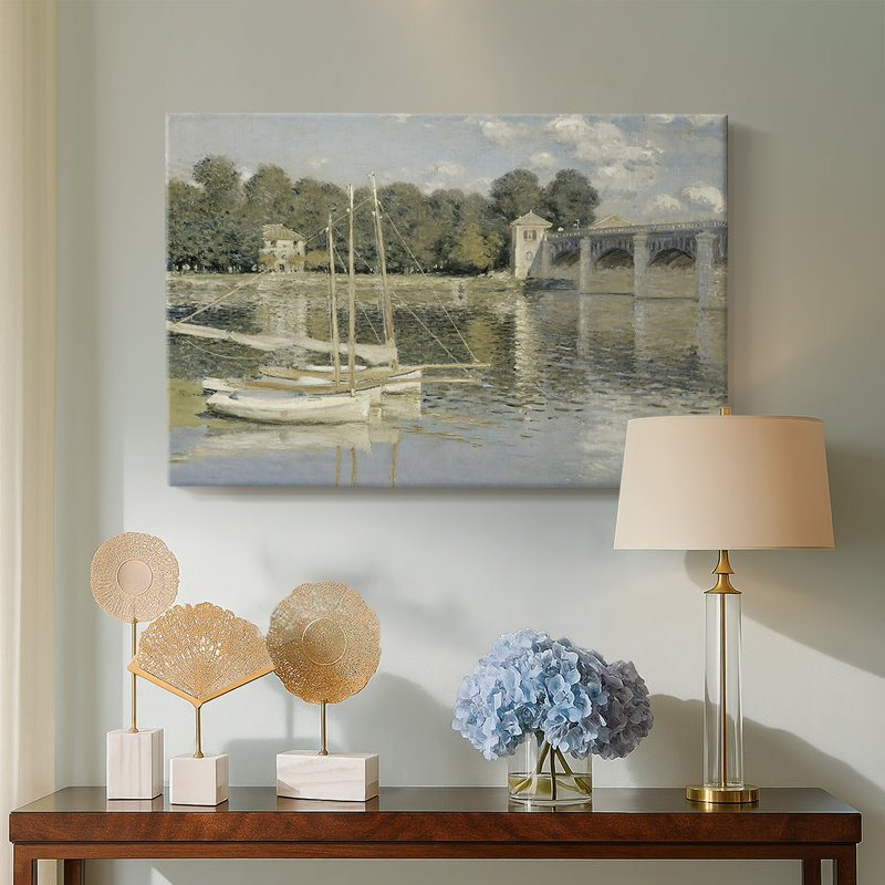 The Bridge at Argenteuil-Claude Monet-Gallery Wrapped Canvas-1874, 18 x 27
