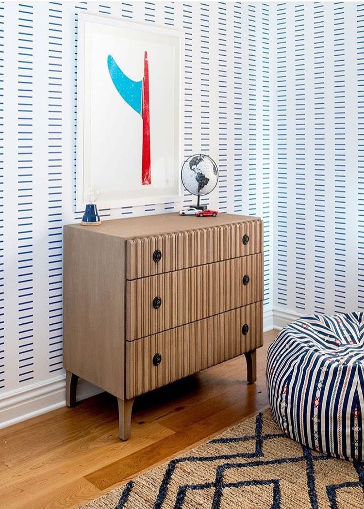 Mrs Paranjape Papers Mrs Paranjape Self-Adhesive Wallpaper, Yves Blue, Non-pasted, Paper