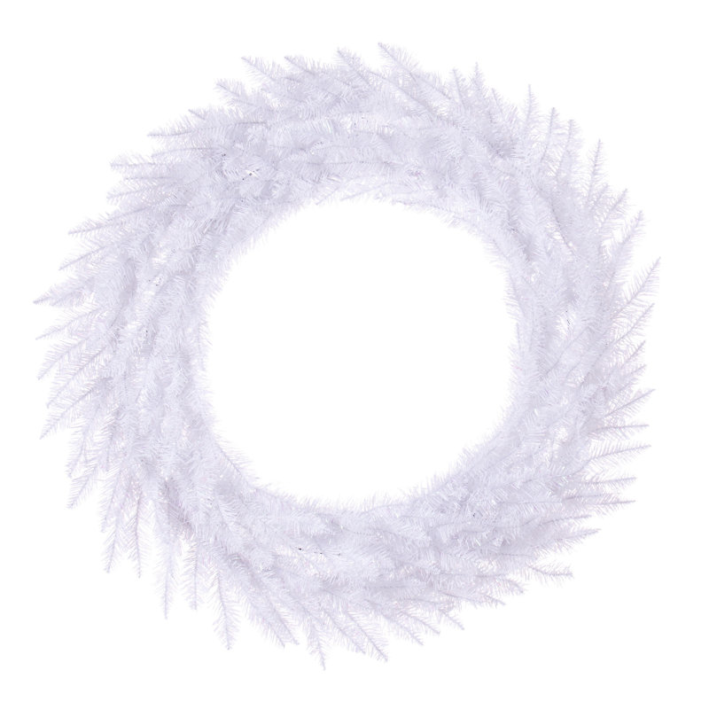 Couronne de Noël artificielle épinette pré-éclairée, H 48 po x l 48 po x P 3 po, Pas de lumières