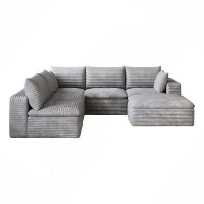 Canapé Cloud, tissu en velours côtelé, sièges profonds, conception à deux couches, coussin amovible, sans assemblage, combinaison à faire soi-même pour le salon, la chambre à coucher, la salle de conférence, l’appartement
