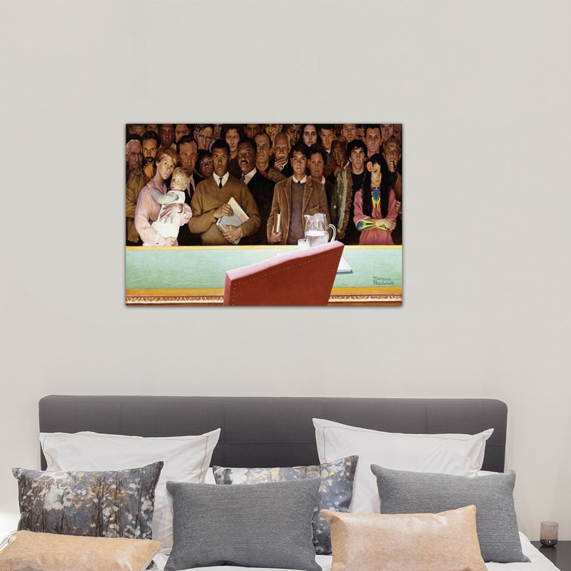 « the right of connaissant » par norman rockwell, impression sur toile tendue, H 18 po x l 26 po x P 1,5 po